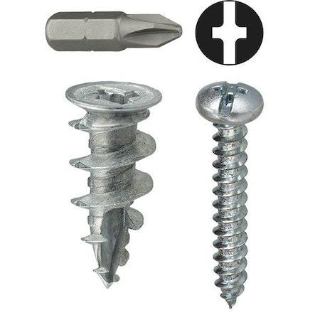 Dottie Screw Anchor, 1-1/2" L, Zamac Alloy WDK8T